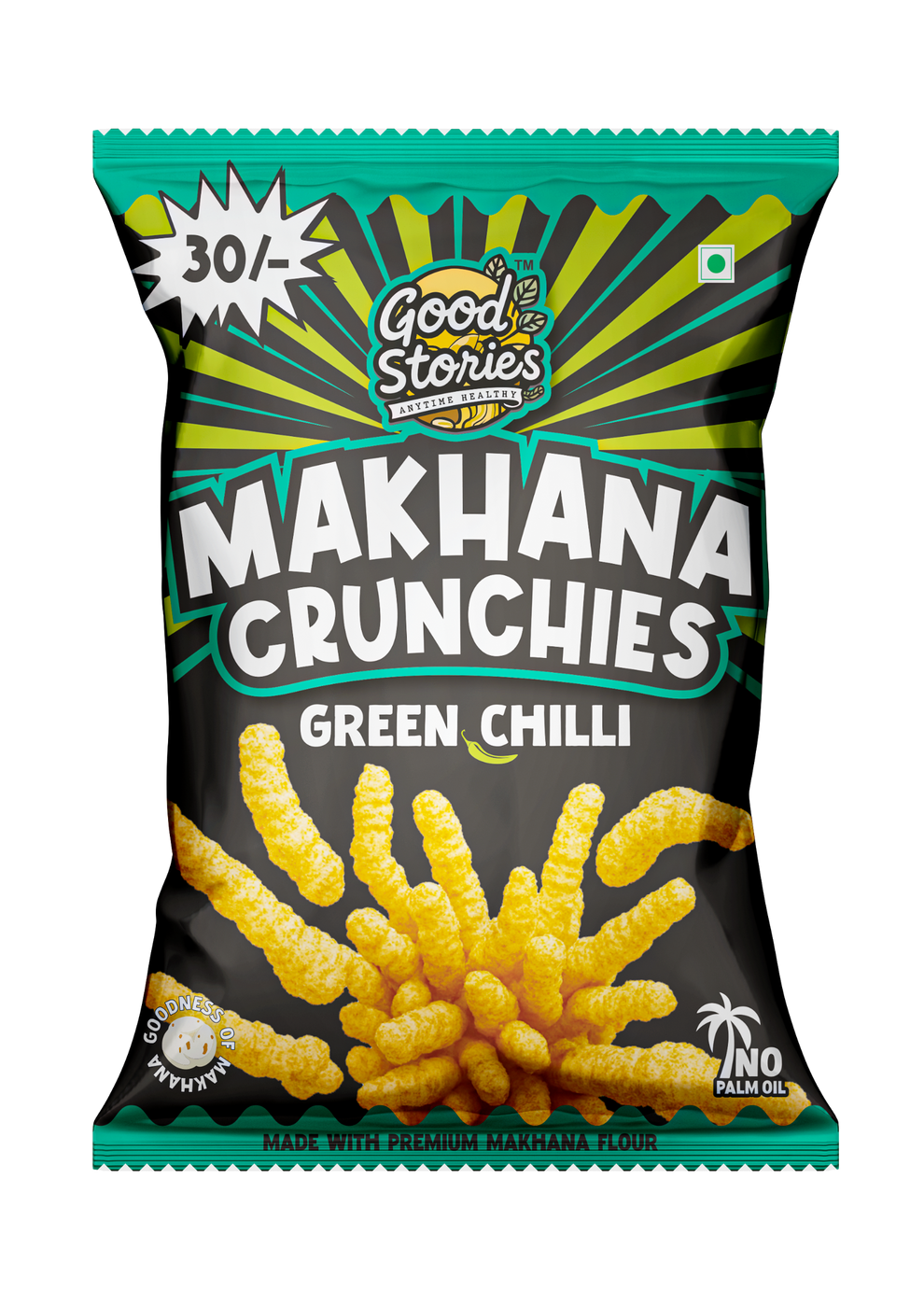 Good Stories Makhana Crunchies – Green Chilli – goodstoriesstore